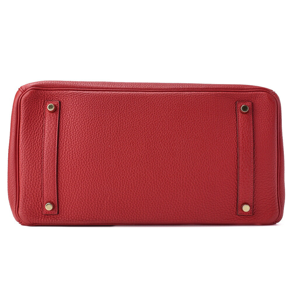 HERMES Birkin 35 Handbag Tryon Clemence Rouge Pivoine Gold-Tone Hardware Pre-Owned - Vintage La Charme
