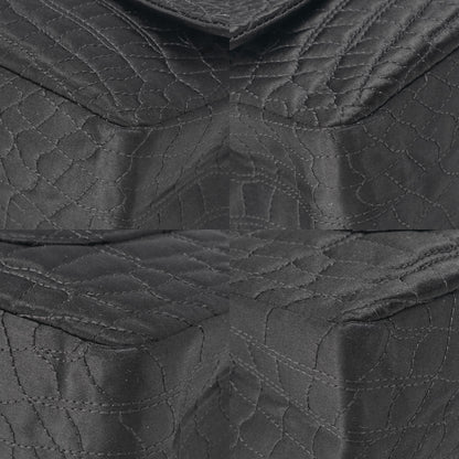 CHANEL Shoulder Bag Single Flap 2.55 Lock Satin Large Size Black Gold-Tone Hardware, Pre-Owned