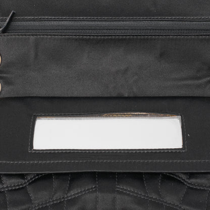 CHANEL Shoulder Bag Single Flap 2.55 Lock Satin Large Size Black Gold-Tone Hardware, Pre-Owned