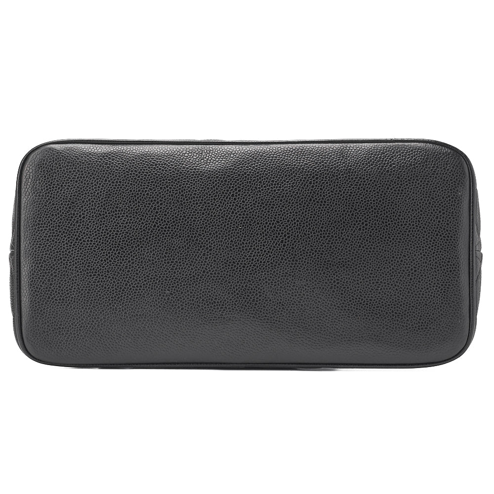 CHANEL Matelasse Reprint Tote Caviar Skin Black Silver-Tone Hardware, Pre-Owned