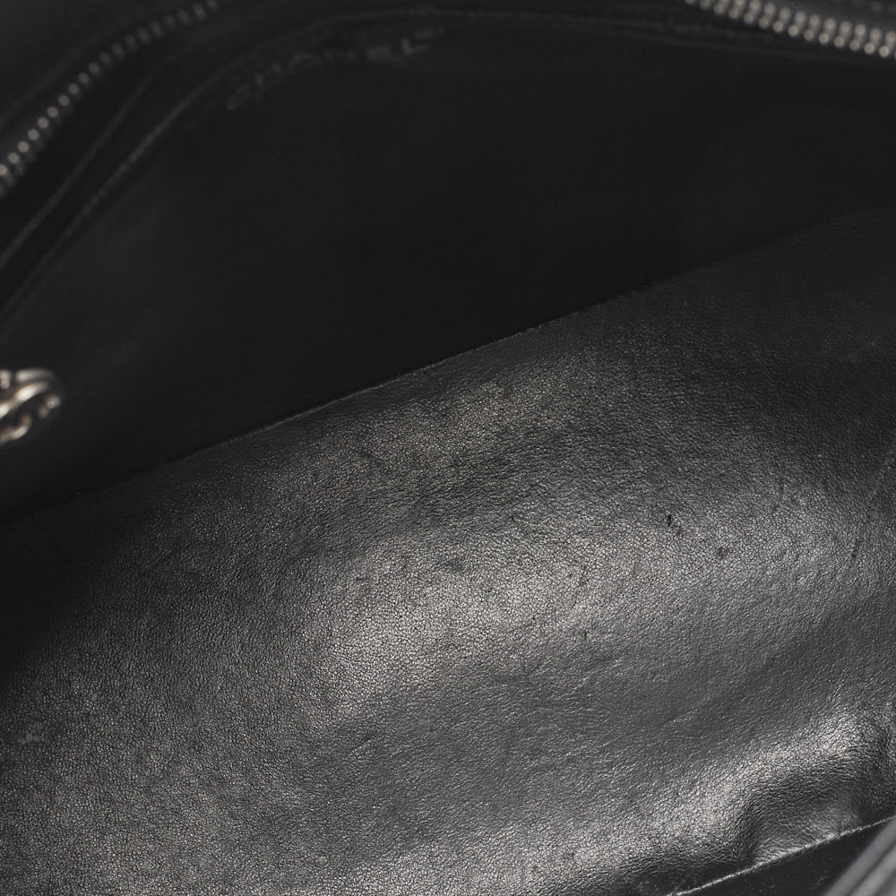 CHANEL Matelasse Reprint Tote Caviar Skin Black Silver-Tone Hardware, Pre-Owned