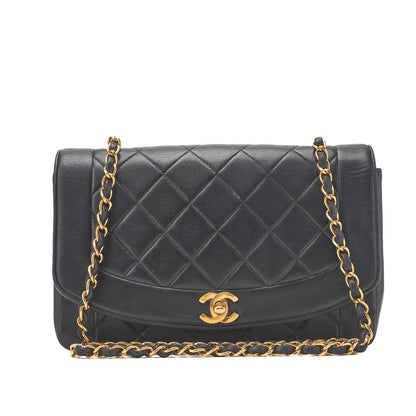 CHANEL Shoulder Tote Bag Matelasse Lambskin Black Gold-Tone Hardware Pre-Owned
