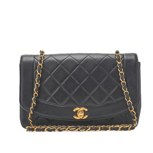CHANEL Shoulder Tote Bag Matelasse Lambskin Black Gold-Tone Hardware Pre-Owned