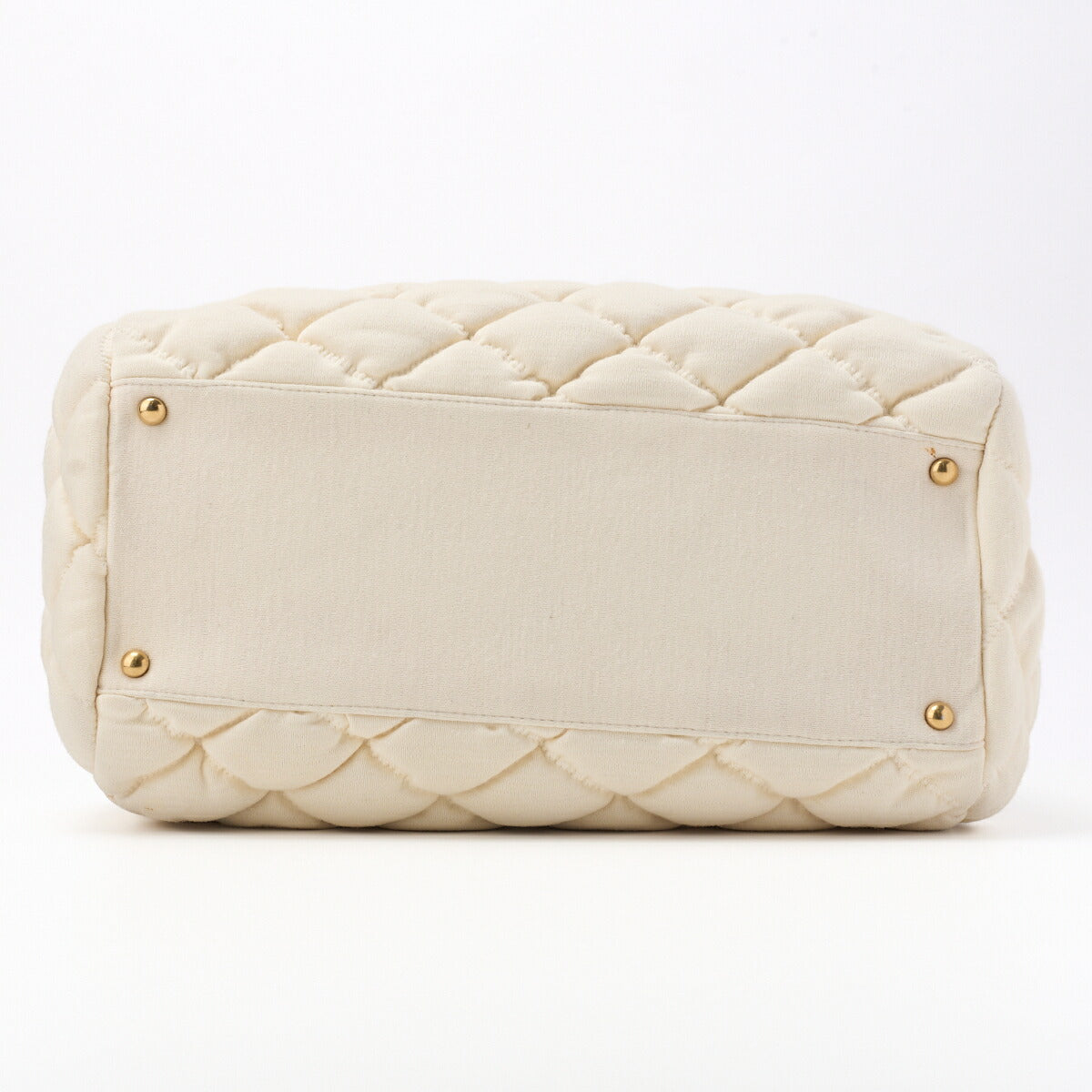 CHANEL Shoulder Tote Bag Matelasse Bubble Quilt Cotton Ivory Gold-Tone Hardware Pre-Owned - Vintage La Charme