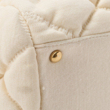 CHANEL Shoulder Tote Bag Matelasse Bubble Quilt Cotton Ivory Gold-Tone Hardware Pre-Owned - Vintage La Charme