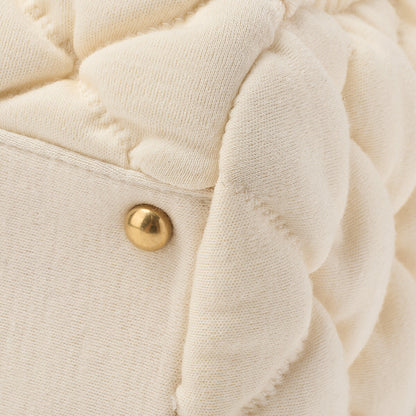 CHANEL Shoulder Tote Bag Matelasse Bubble Quilt Cotton Ivory Gold-Tone Hardware Pre-Owned - Vintage La Charme