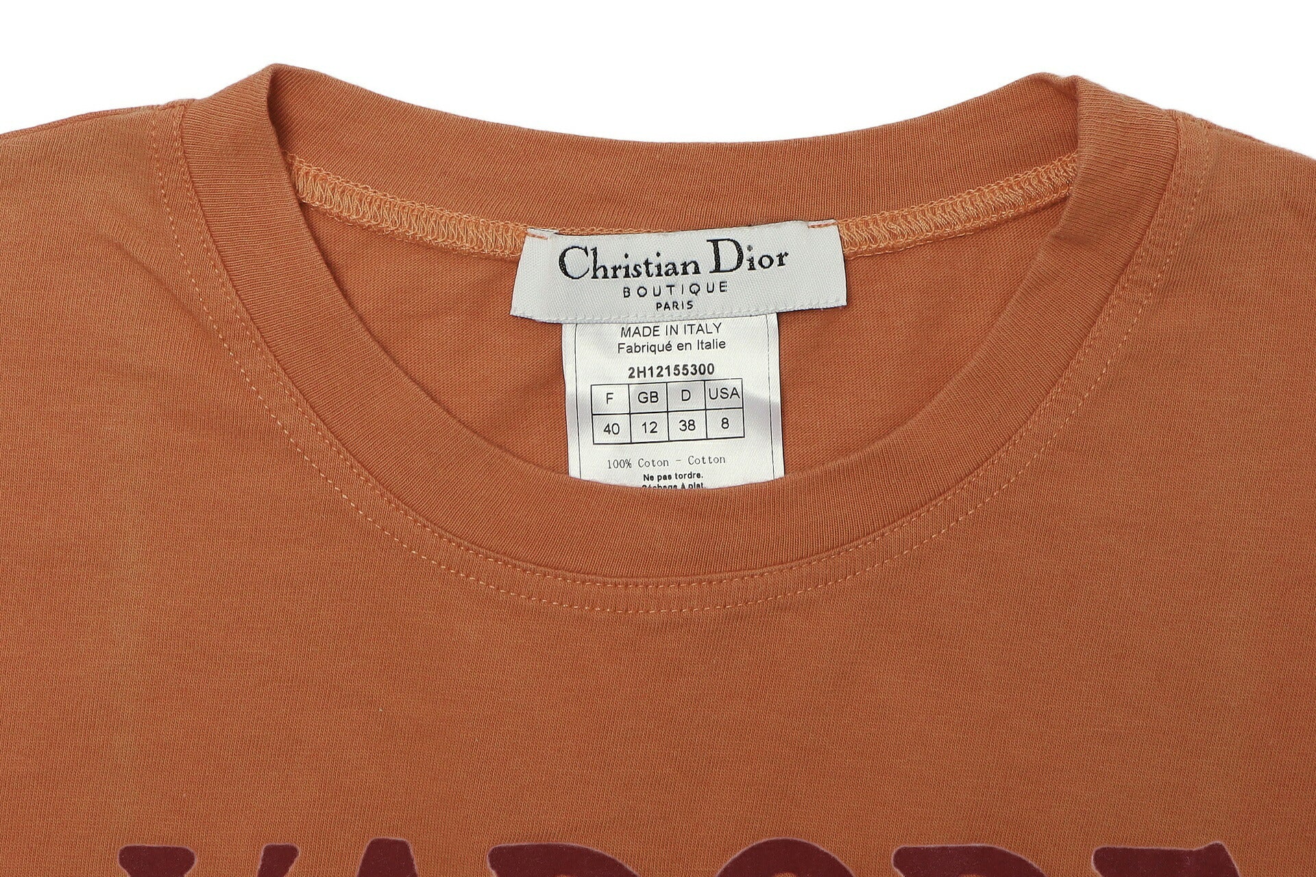 Dior Sleeveless T-Shirt Cut-and-Sew Cotton Orange Gold-Tone Hardware Pre-Owned - Vintage La Charme