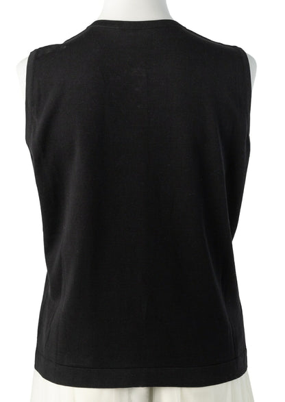 CHANEL Sleeveless Top, Coco Button, Cut and Sewn, Cotton, Black, Gold-Tone Hardware, Pre-Owned - Vintage La Charme