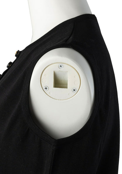 CHANEL Sleeveless Top, Coco Button, Cut and Sewn, Cotton, Black, Gold-Tone Hardware, Pre-Owned - Vintage La Charme