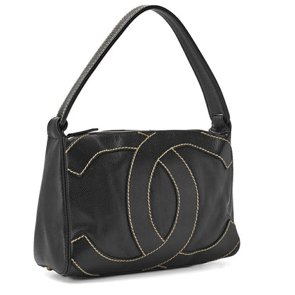 CHANEL Shoulder Bag, Coco Mark One, Caviar Skin, Black, Gold-Tone Hardware, Pre-Owned - Vintage La Charme