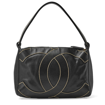 CHANEL Shoulder Bag, Coco Mark One, Caviar Skin, Black, Gold-Tone Hardware, Pre-Owned - Vintage La Charme