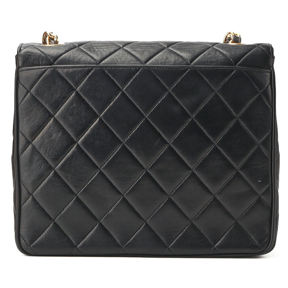 CHANEL Shoulder Bag, Matelasse, Chain Shoulder, Lambskin, Black, Gold-Tone Hardware, Pre-Owned - Vintage La Charme