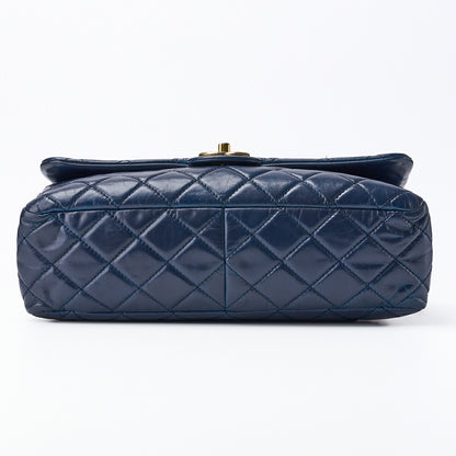 CHANEL Shoulder Handbag Matelasse 2WAY Vintage Calf Blue Gold-Tone Hardware Pre-Owned - Vintage La Charme