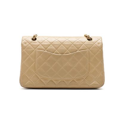 CHANEL Shoulder Bag Matelasse Double Flap Chain Shoulder Lambskin Beige Gold-Tone Hardware Pre-Owned - Vintage La Charme