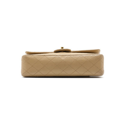 CHANEL Shoulder Bag Matelasse Double Flap Chain Shoulder Lambskin Beige Gold-Tone Hardware Pre-Owned - Vintage La Charme