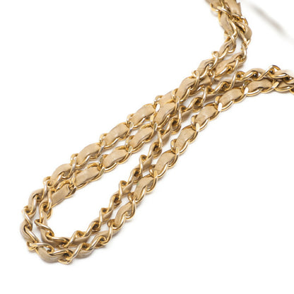 CHANEL Shoulder Bag Matelasse Double Flap Chain Shoulder Lambskin Beige Gold-Tone Hardware Pre-Owned - Vintage La Charme