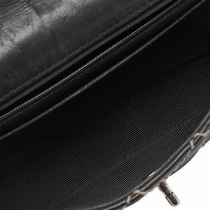CHANEL Shoulder Bag, Matelasse Wild Stitch Turn Lock, Calfskin, Black, Silver-Tone Hardware, Pre-Owned - Vintage La Charme