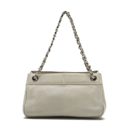 CHANEL Shoulder Bag, Coco Mark, Chain Shoulder, Caviar Skin, White, Silver-Tone Hardware, Pre-Owned - Vintage La Charme