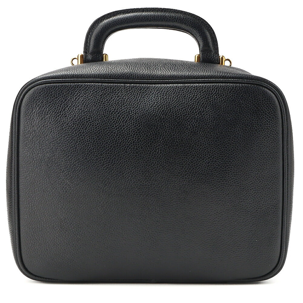 CHANEL Coco Mark Vanity 2WAY Handbag Caviar Skin Black Gold-Tone Hardware Pre-Owned - Vintage La Charme