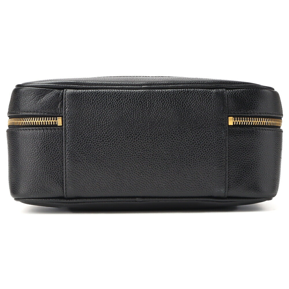 CHANEL Coco Mark Vanity 2WAY Handbag Caviar Skin Black Gold-Tone Hardware Pre-Owned - Vintage La Charme