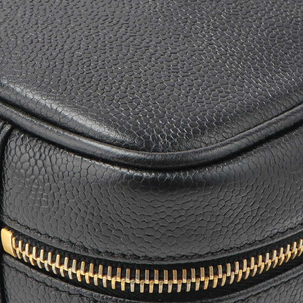 CHANEL Coco Mark Vanity 2WAY Handbag Caviar Skin Black Gold-Tone Hardware Pre-Owned - Vintage La Charme