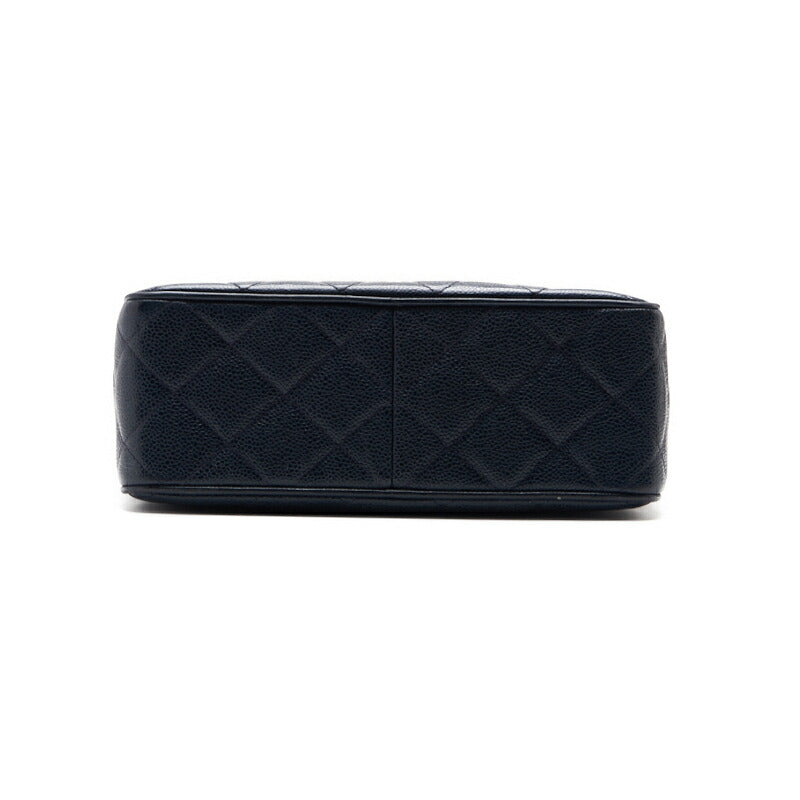 CHANEL Shoulder Bag Matelasse Deca Coco Square Type Chain Shoulder Caviar Skin Navy Gold-Tone Hardware Pre-Owned - Vintage La Charme