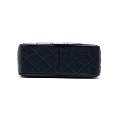 CHANEL Shoulder Bag Matelasse Deca Coco Square Type Chain Shoulder Caviar Skin Navy Gold-Tone Hardware Pre-Owned - Vintage La Charme