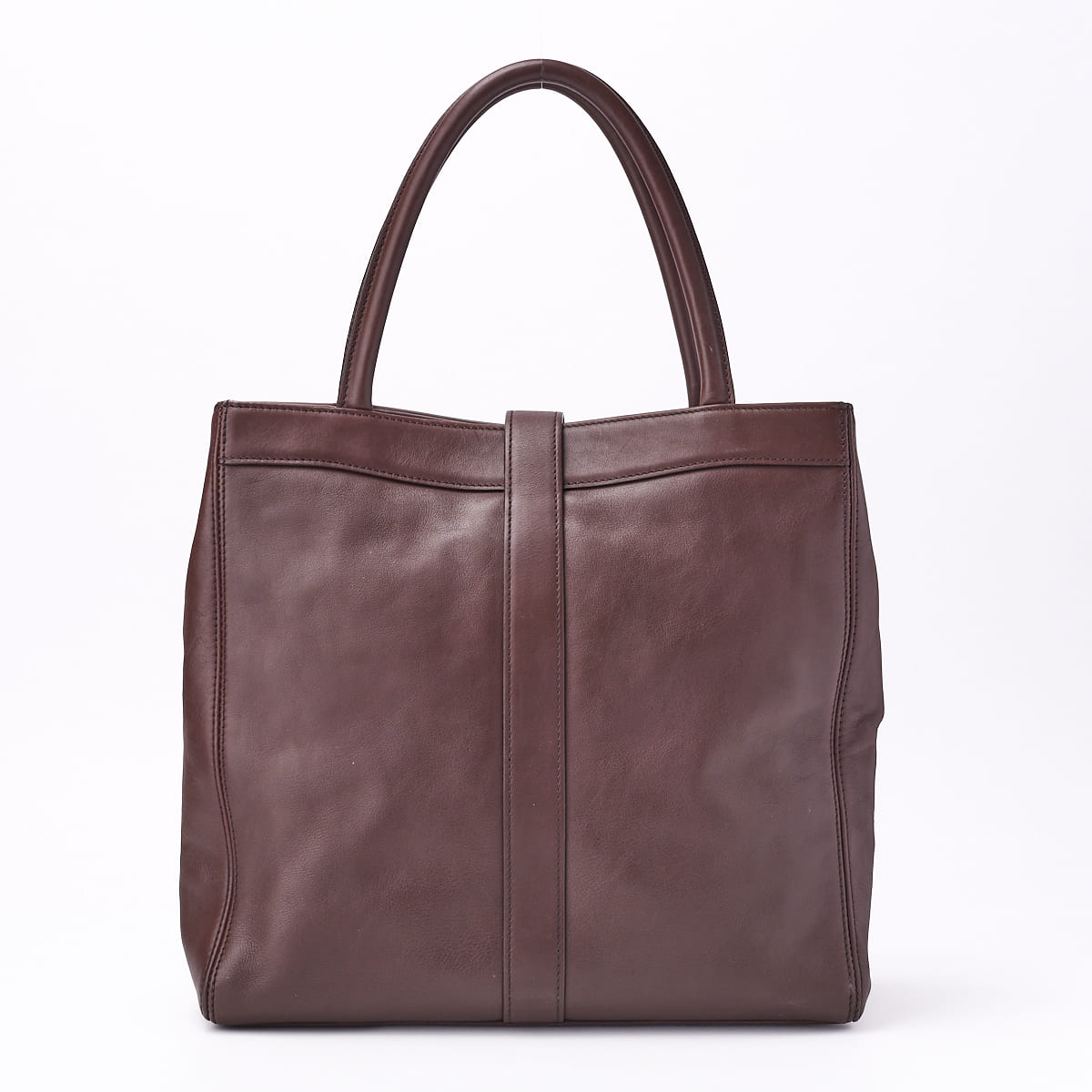 CHANEL Turn Lock Tote Bag Lambskin Brown Silver-Tone Hardware Pre-Owned - Vintage La Charme
