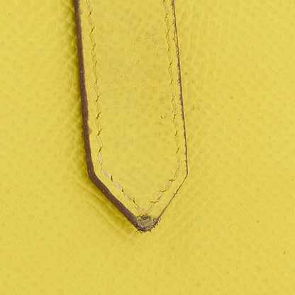 HERMES Bearn Soufflet Two-Fold Long Wallet Bicolor Vaux Epson Yellow Silver-Tone Hardware Pre-Owned - Vintage La Charme