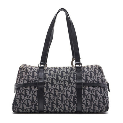 Dior Trotter D Charm Handbag, Canvas, Navy, Silver-Tone Hardware, Pre-Owned - Vintage La Charme