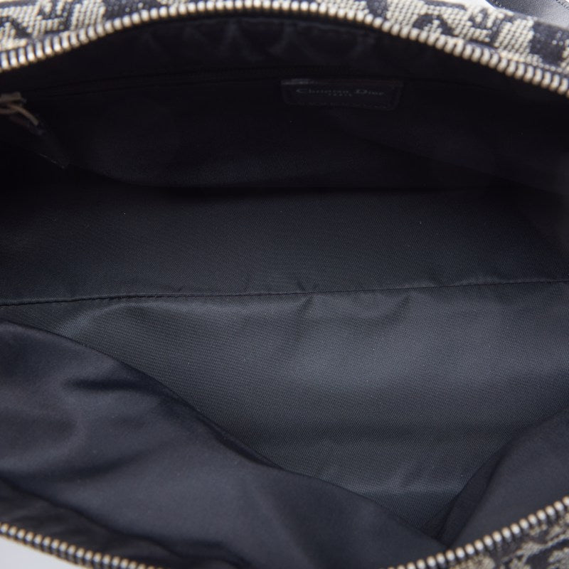 Dior Trotter D Charm Handbag, Canvas, Navy, Silver-Tone Hardware, Pre-Owned - Vintage La Charme