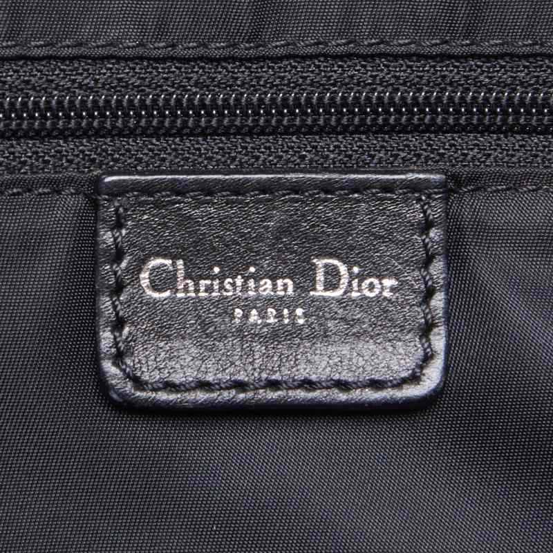 Dior Trotter D Charm Handbag, Canvas, Navy, Silver-Tone Hardware, Pre-Owned - Vintage La Charme