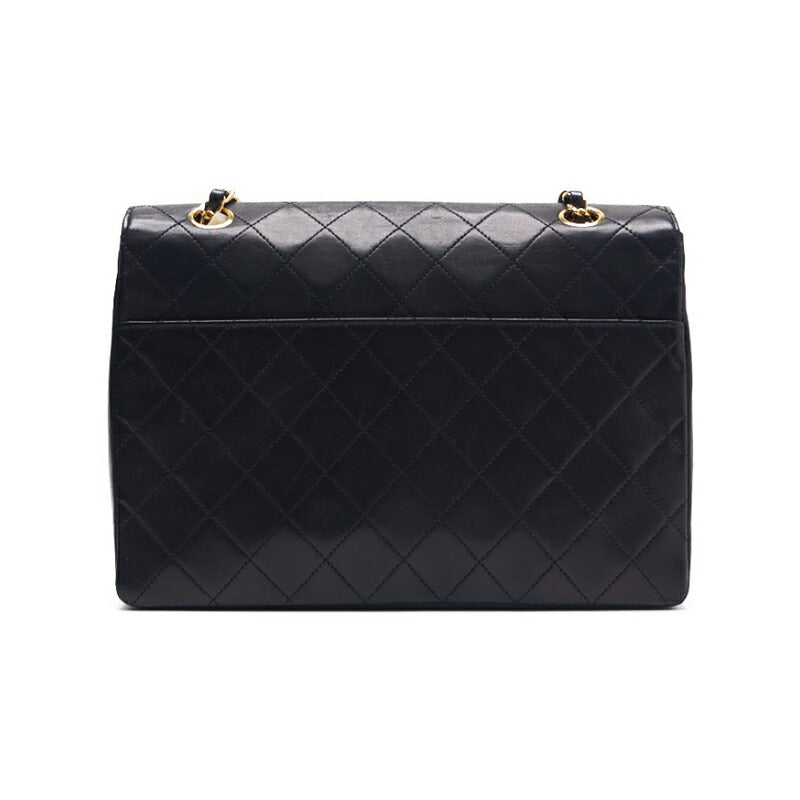 CHANEL Shoulder Bag Matelasse Design Flap Turn Lock Chain Shoulder Lambskin Black Gold-Tone Hardware Pre-Owned - Vintage La Charme