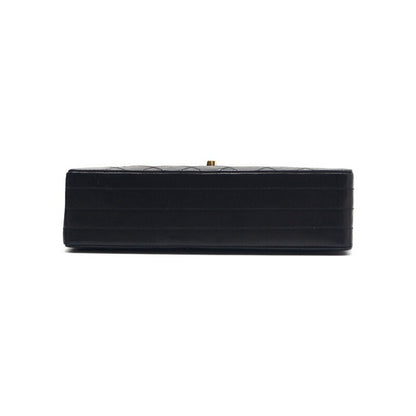 CHANEL Shoulder Bag Matelasse Design Flap Turn Lock Chain Shoulder Lambskin Black Gold-Tone Hardware Pre-Owned - Vintage La Charme