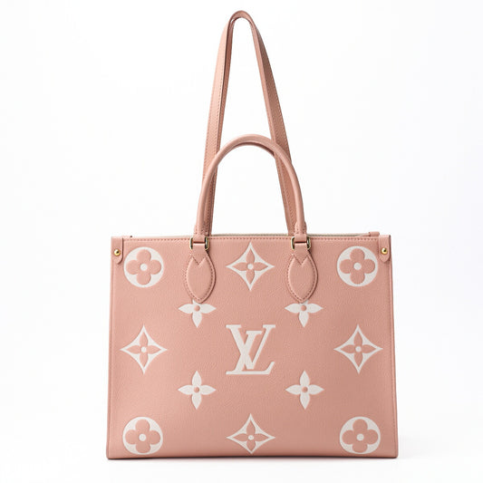 Louis Vuitton On the Go MM 2WAY Tote Bag Monogram Giant Pink Canvas Gold-Tone Hardware Pre-Owned - Vintage La Charme