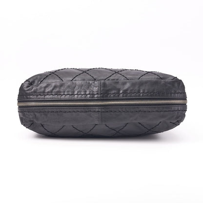 CHANEL Tote Bag Gamaguchi Wild Stitch Calf Leather Black Silver-Tone Hardware Pre-Owned - Vintage La Charme