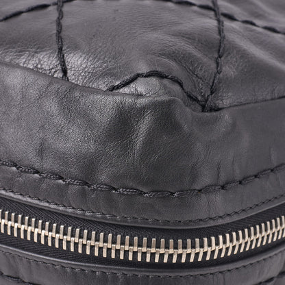 CHANEL Tote Bag Gamaguchi Wild Stitch Calf Leather Black Silver-Tone Hardware Pre-Owned - Vintage La Charme