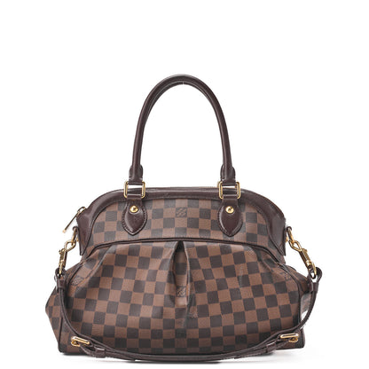 Louis Vuitton Tote Bag, Damier Trevi PM, Canvas, Brown, Gold-Tone Hardware, Pre-Owned