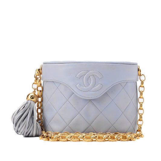 CHANEL V-Stitch Coco Mark with Fringe Bijou Chain Shoulder Lambskin Bolt Gold-Tone Hardware, Pre-Owned