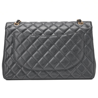 CHANEL Shoulder Bag, Deca Matelasse, Double Flap, Caviar Skin, Black, Gold-Tone Hardware, Pre-Owned - Vintage La Charme