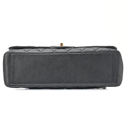 CHANEL Shoulder Bag, Deca Matelasse, Double Flap, Caviar Skin, Black, Gold-Tone Hardware, Pre-Owned - Vintage La Charme