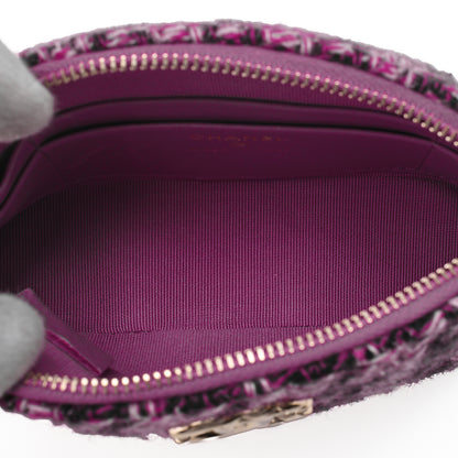 CHANEL Tweed Matelass? Coco Mark Mini Chain Shoulder Purple X Multicolor Gold-Tone Hardware, Pre-Owned