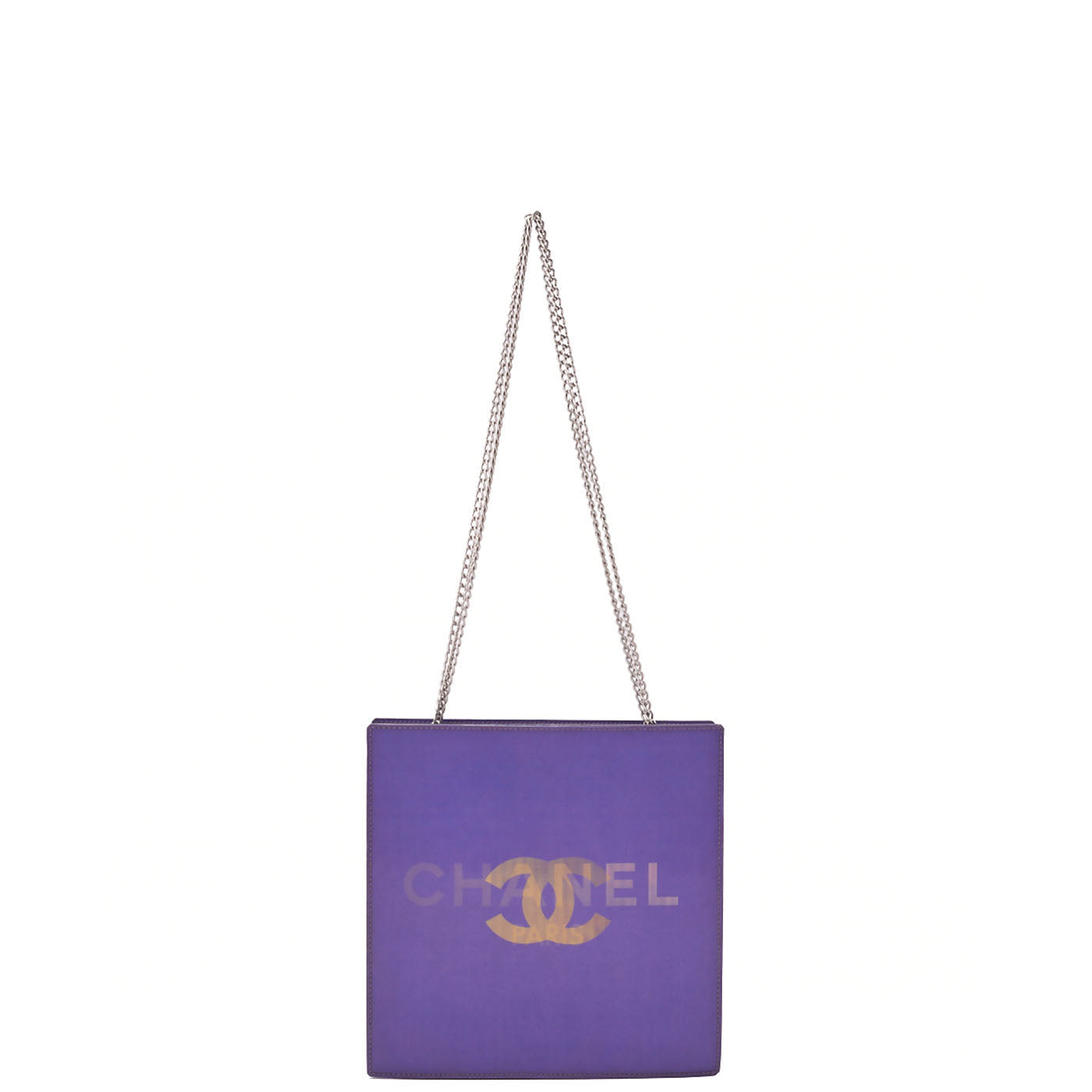 Chanel Shoulder Bag Coco Mark Logo Hologram Vinyl Purple Silver-Tone Hardware Pre-Owned