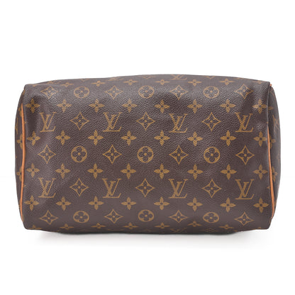 LOUIS VUITTON Louis Vuitton Monogram Speedy 30 Handbag M41526 Brown Gold-Tone Hardware, Pre-Owned