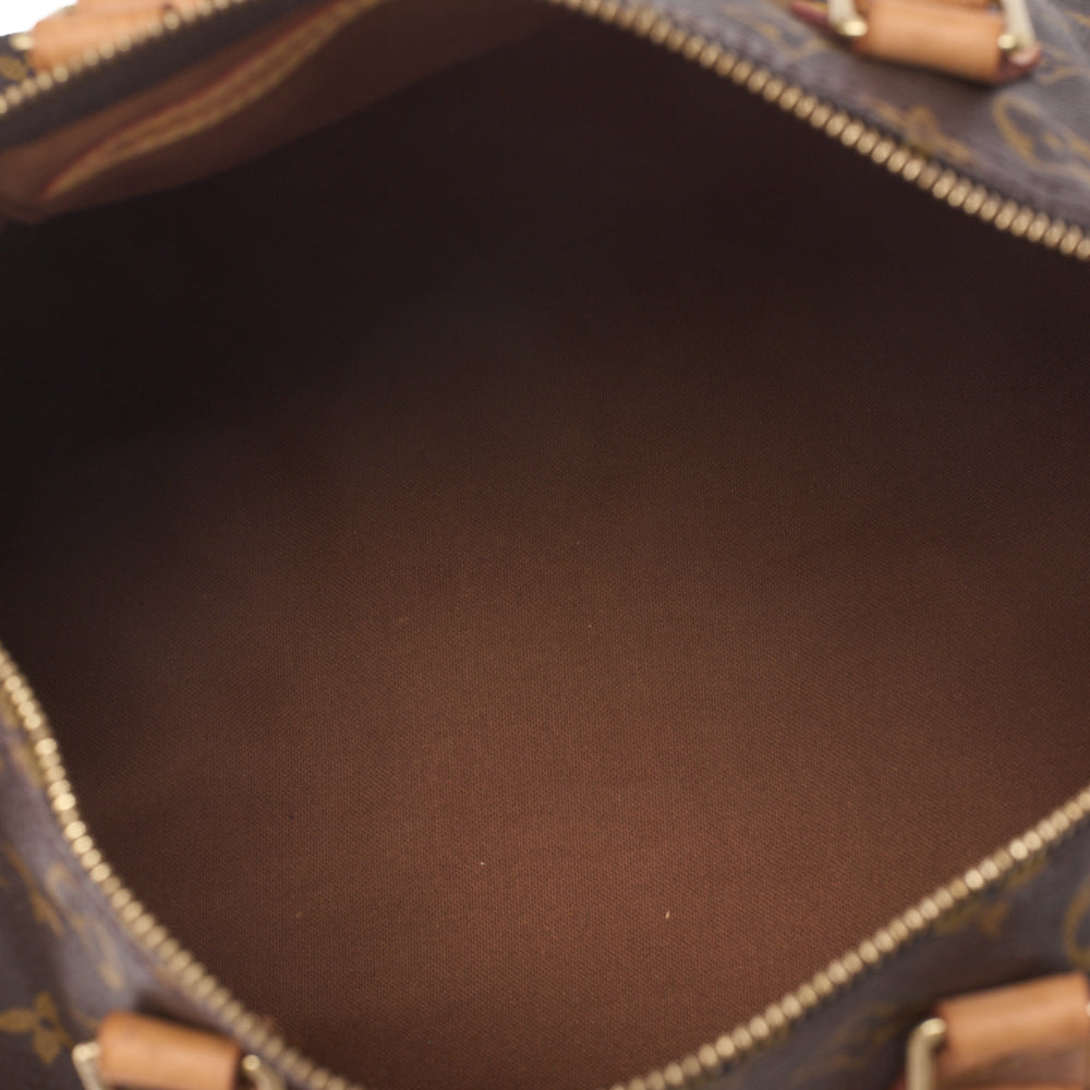 LOUIS VUITTON Louis Vuitton Monogram Speedy 30 Handbag M41526 Brown Gold-Tone Hardware, Pre-Owned