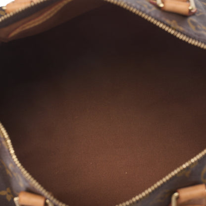 LOUIS VUITTON Louis Vuitton Monogram Speedy 30 Handbag M41526 Brown Gold-Tone Hardware, Pre-Owned