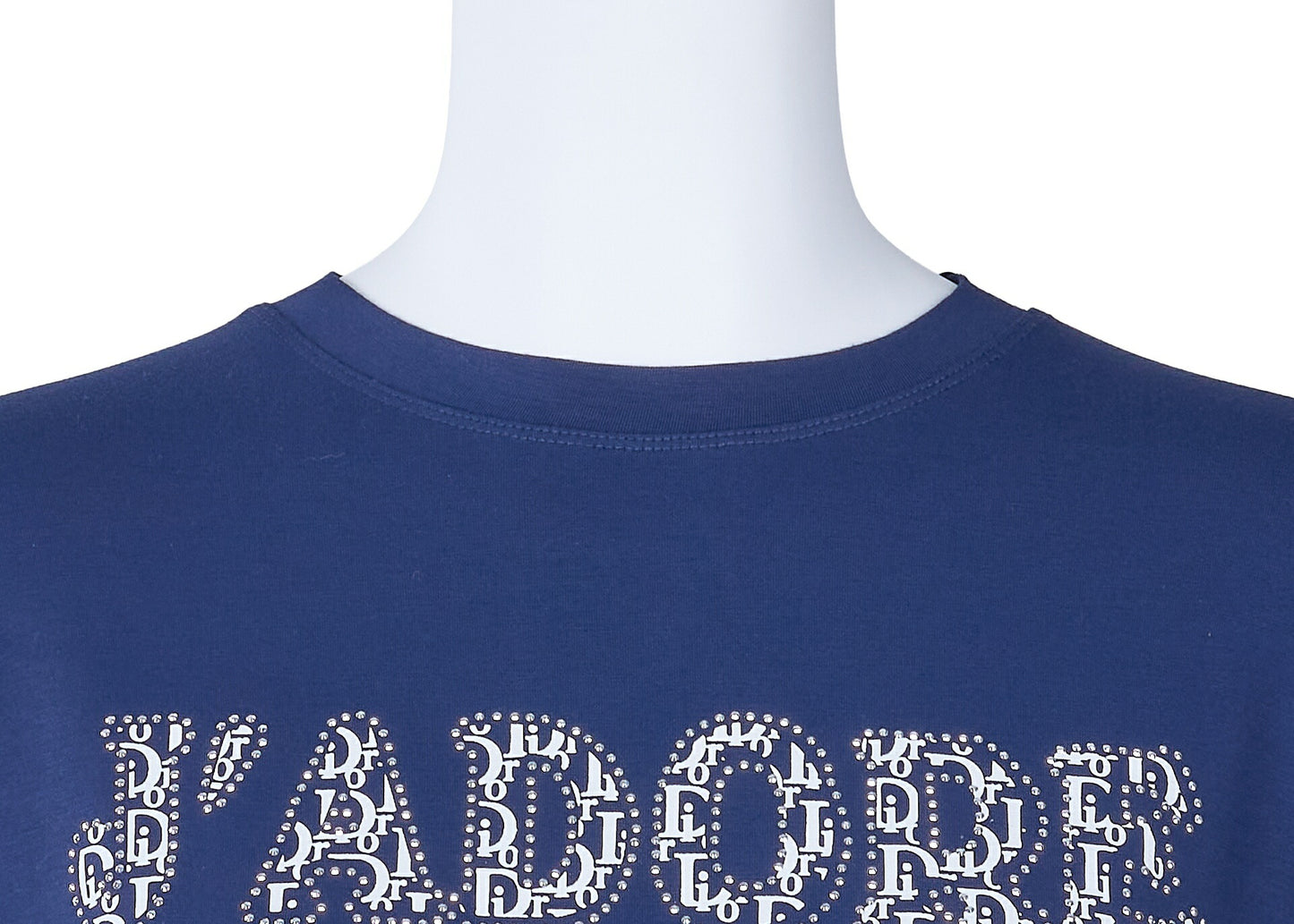 Dior T-Shirt Short Sleeve Cut-and-Sew Polyester Navy Blue Gold-Tone Hardware Pre-Owned - Vintage La Charme