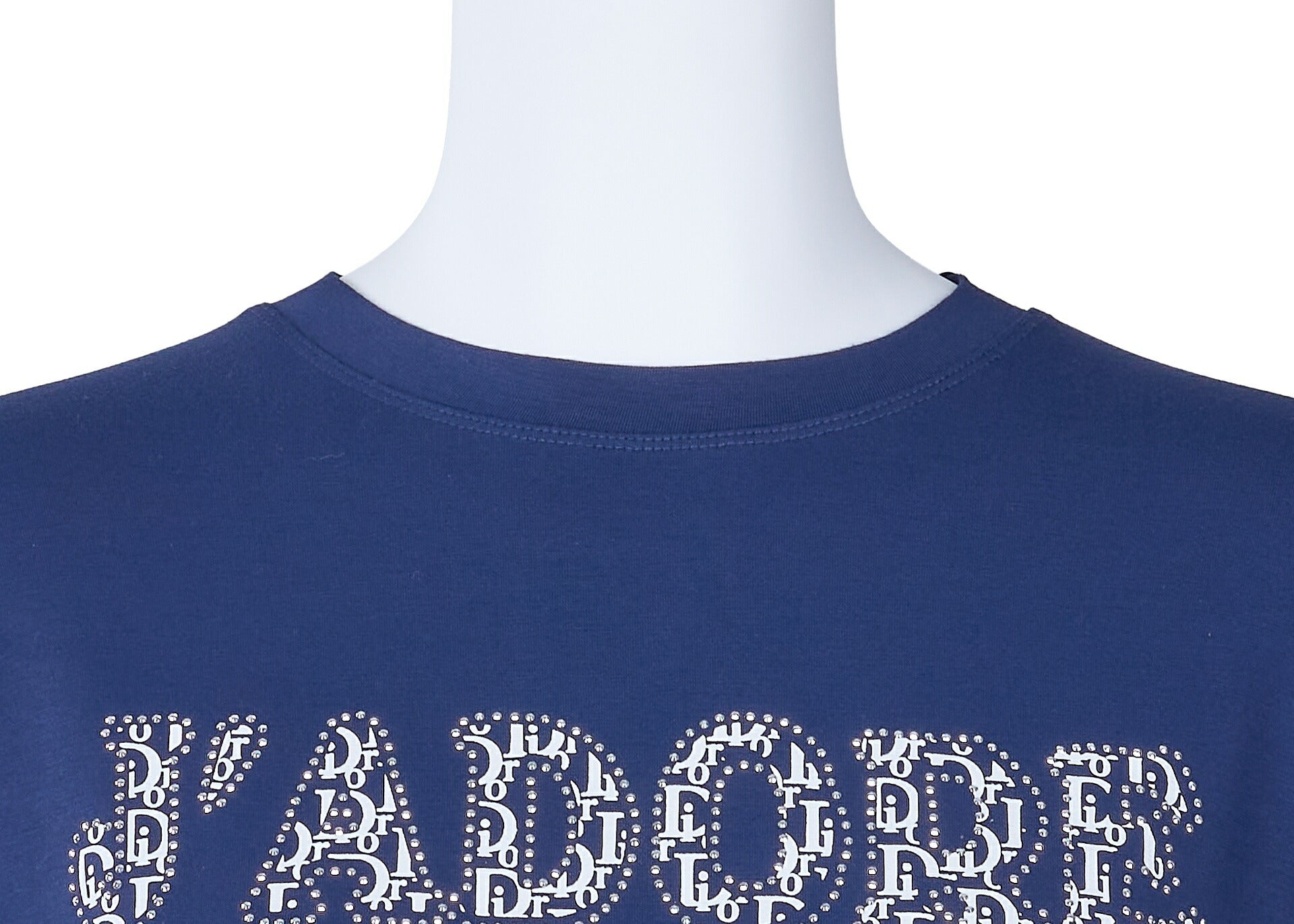 Dior T-Shirt Short Sleeve Cut-and-Sew Polyester Navy Blue Gold-Tone Hardware Pre-Owned - Vintage La Charme