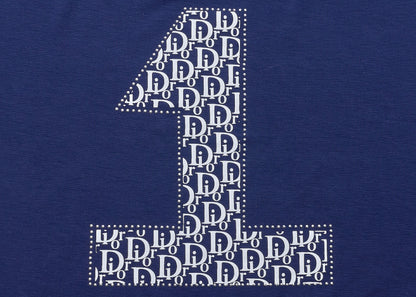 Dior T-Shirt Short Sleeve Cut-and-Sew Polyester Navy Blue Gold-Tone Hardware Pre-Owned - Vintage La Charme