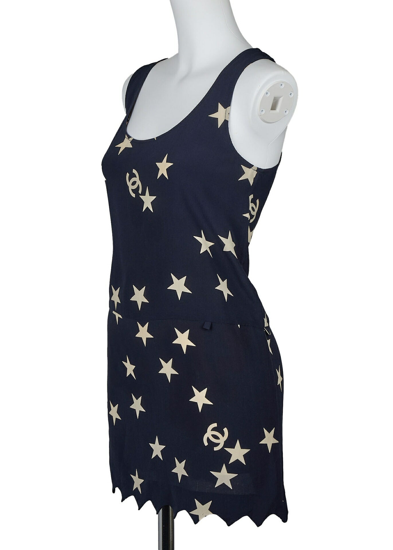 CHANEL Sleeveless Top and Skirt Set, Coco Mark Star, Silk, Black, Gold-Tone Hardware, Pre-Owned - Vintage La Charme